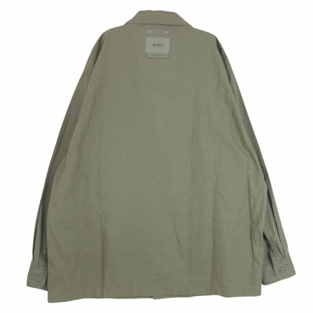 WTAPS ダブルタップス 22AW 222BRDT-SHM01 CBW / LS / COTTON POPLIN ユーティリティ ミリタリー 長袖 シャツ ジャケット カーキ系 4【中古】