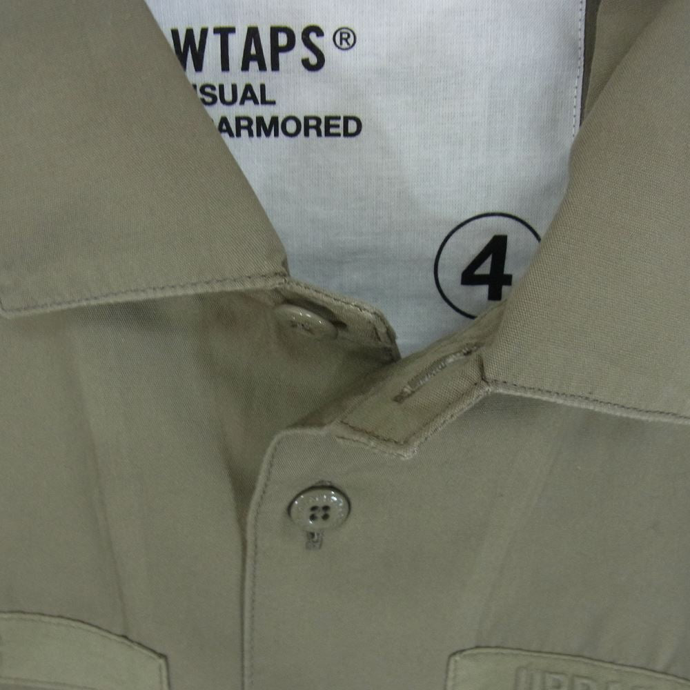 WTAPS ダブルタップス 22AW 222BRDT-SHM01 CBW / LS / COTTON POPLIN ユーティリティ ミリタリー 長袖 シャツ ジャケット カーキ系 4【中古】