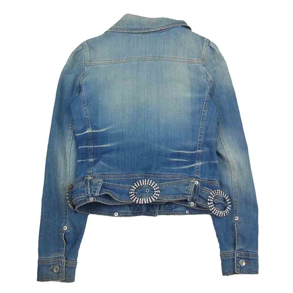 DOLCE&GABBANA ドルチェアンドガッバーナ 裏レオパード柄 デニムジャケット インディゴブルー系 38【中古】