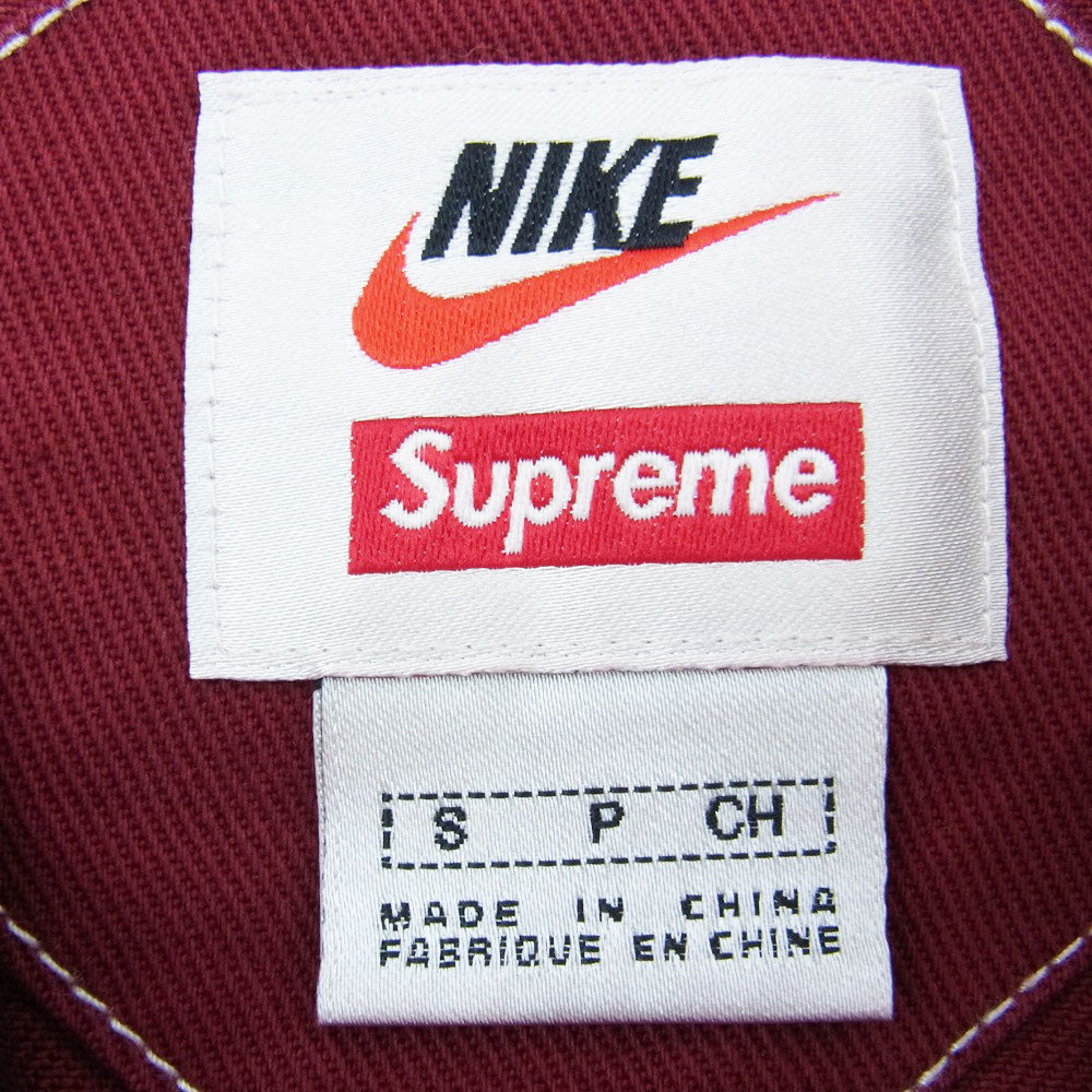 Supreme シュプリーム 18AW AR5575-677 × Nike ナイキ Cotton Twill Overalls コットン ツイル オーバーオール ワインレッド系 S【中古】