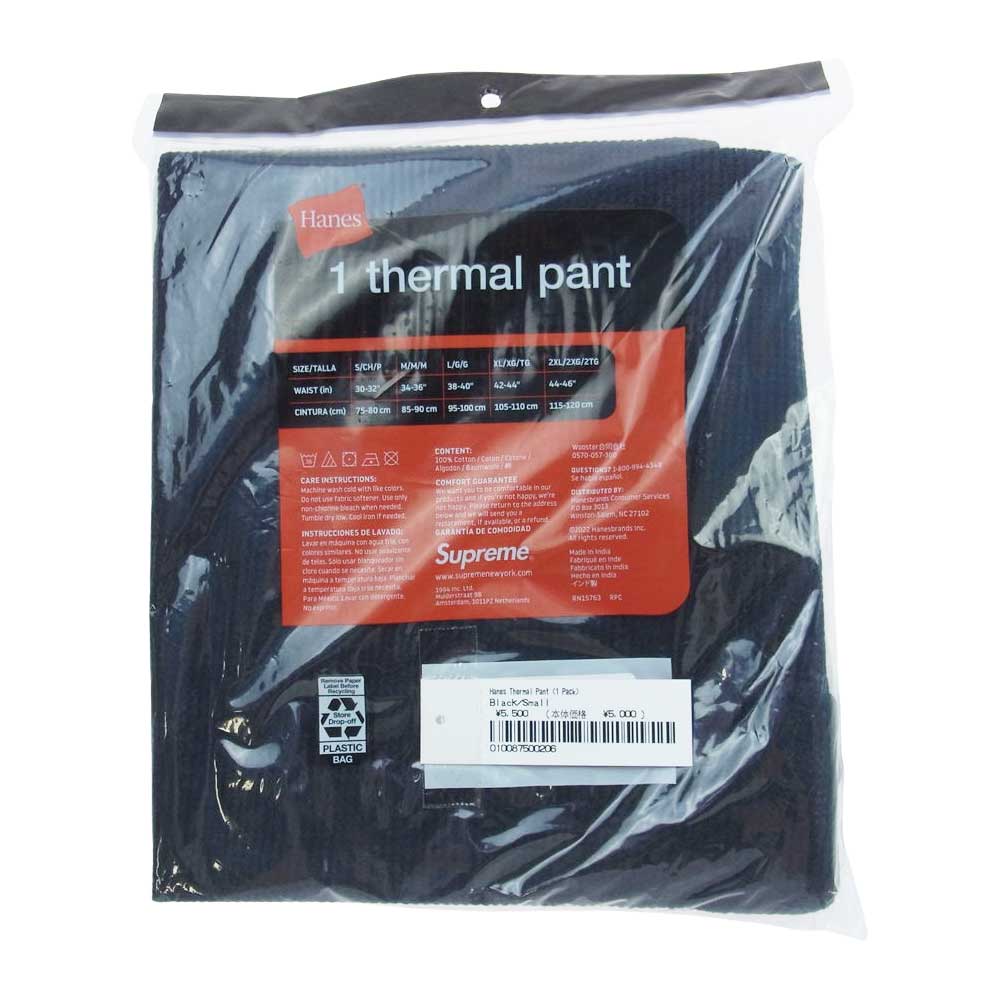 Supreme シュプリーム 18AW Hanes Thermal Pant ヘインズ サーマル パンツ  ブラック系 S S/P【新古品】【未使用】【中古】