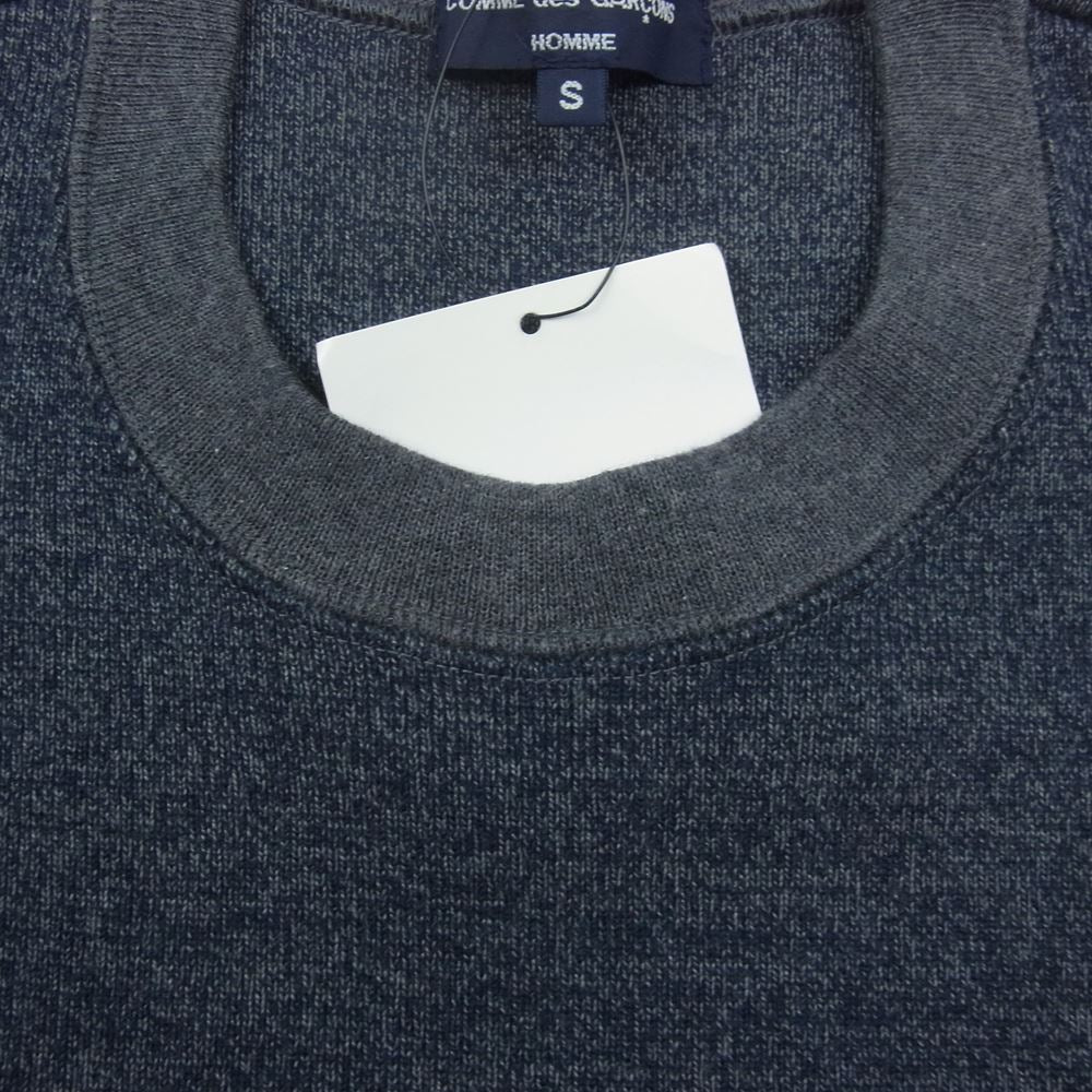 COMME des GARCONS HOMME コムデギャルソンオム AD2005 HQ-T015 半袖 ニット Ｔシャツ グレー系 S【極上美品】【中古】