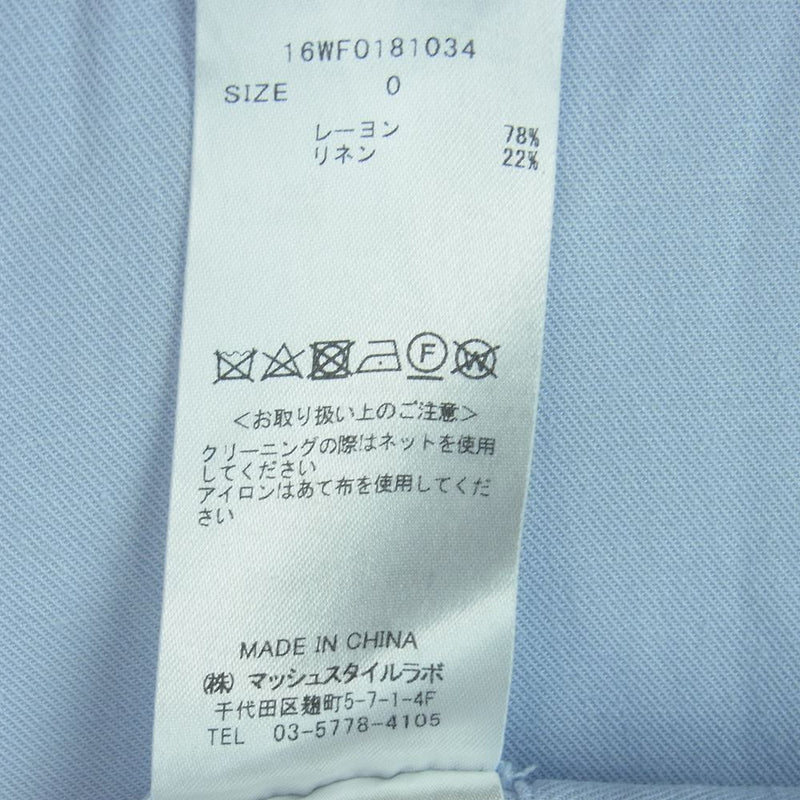 ケイ シラハタ 16WF0181034 リネン混 レーヨン ワンピース 中国製 ライトブルー系【中古】