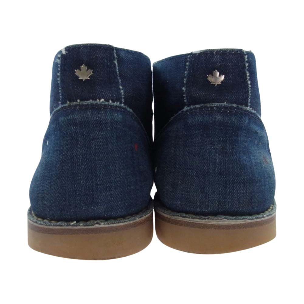 DSQUARED2 ディースクエアード LACED UP ANKLE BOOT ペンキ加工 レースアップ アンクルブーツ インディゴブルー系 44【中古】