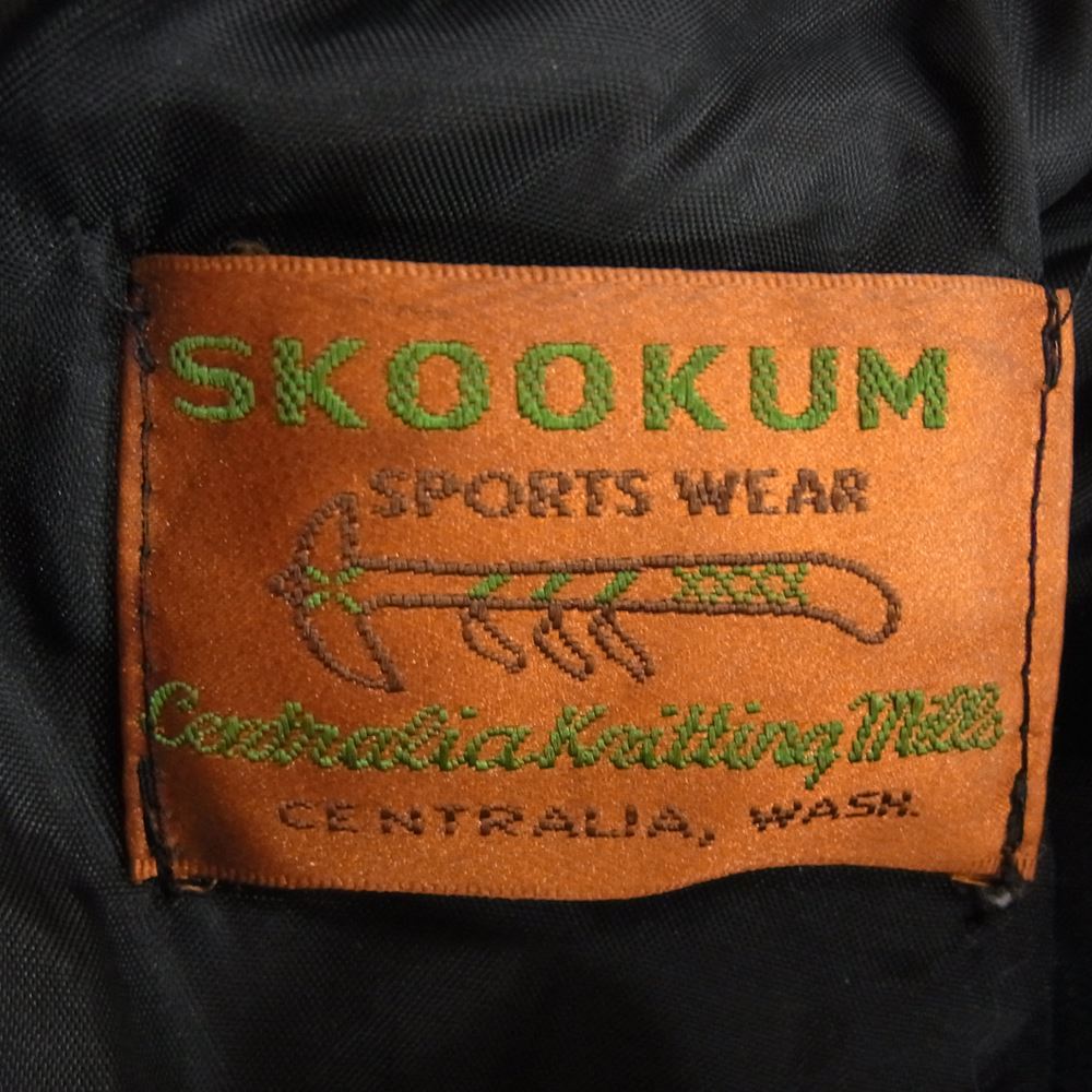 SKOOKUM スクーカム 袖レザー スタジャン レッド系 サイズ表記無【中古】