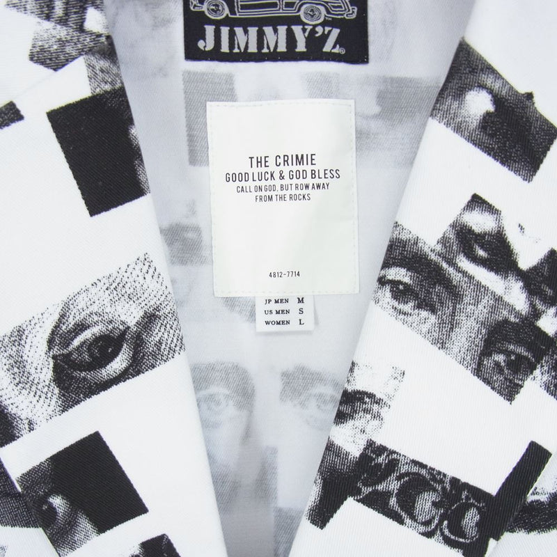 CRIMIE クライミー × JIMMY'Z ジミーズ MONO EYES JACKET 総柄 テーラード ジャケット ホワイト系 M【中古】