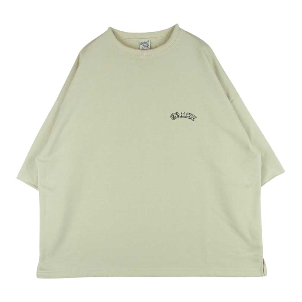 CALEE キャリー 23SS Aeroknot CALEE arch logo wide silhouette S/S cutsew ワイドシルエット 半袖 Tシャツ ベージュ系 XL【美品】【中古】