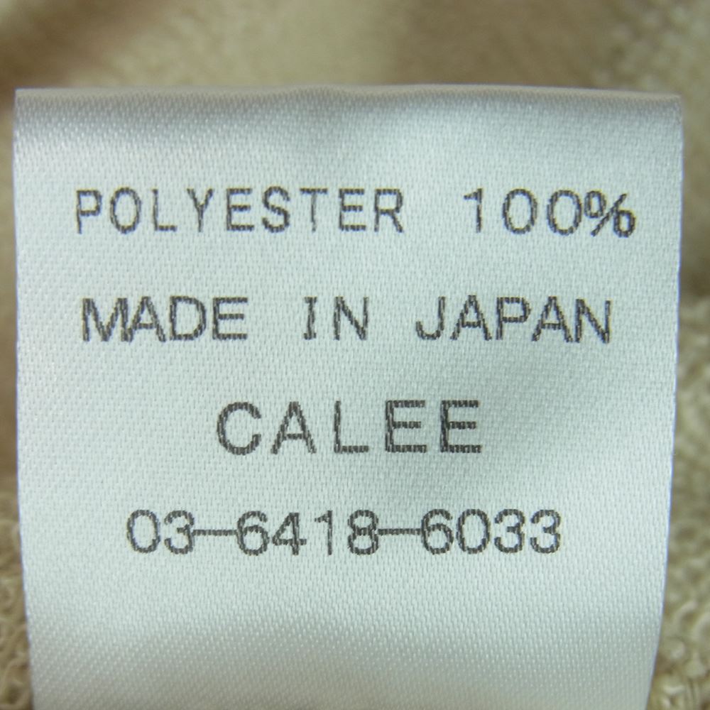 CALEE キャリー 23SS Aeroknot CALEE arch logo wide silhouette S/S cutsew ワイドシルエット 半袖 Tシャツ ベージュ系 XL【美品】【中古】