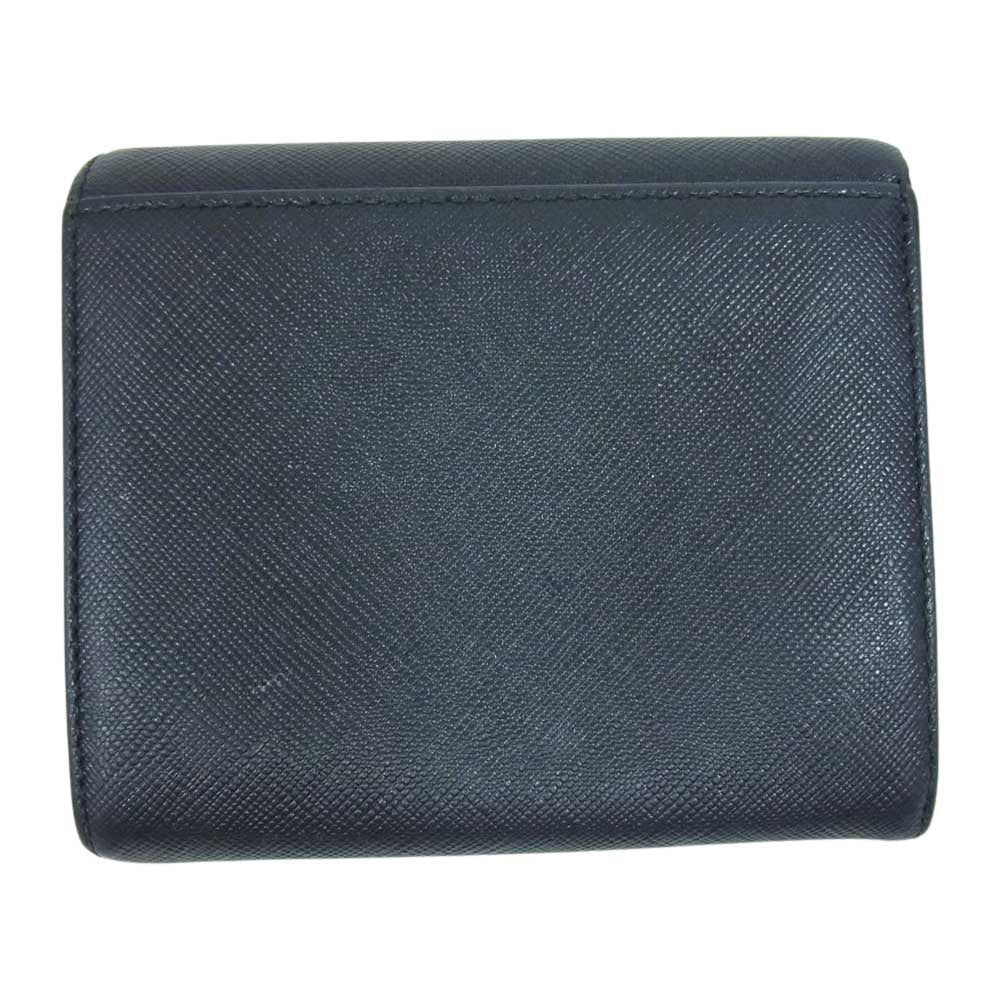 agnes b. アニエスベー VOYAGE ボヤージュ 二つ折り レザー 財布 ブラック系【中古】