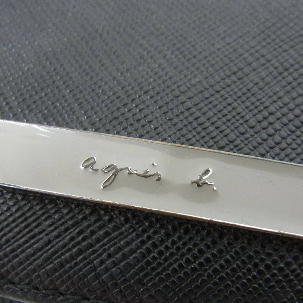 agnes b. アニエスベー VOYAGE ボヤージュ 二つ折り レザー 財布 ブラック系【中古】