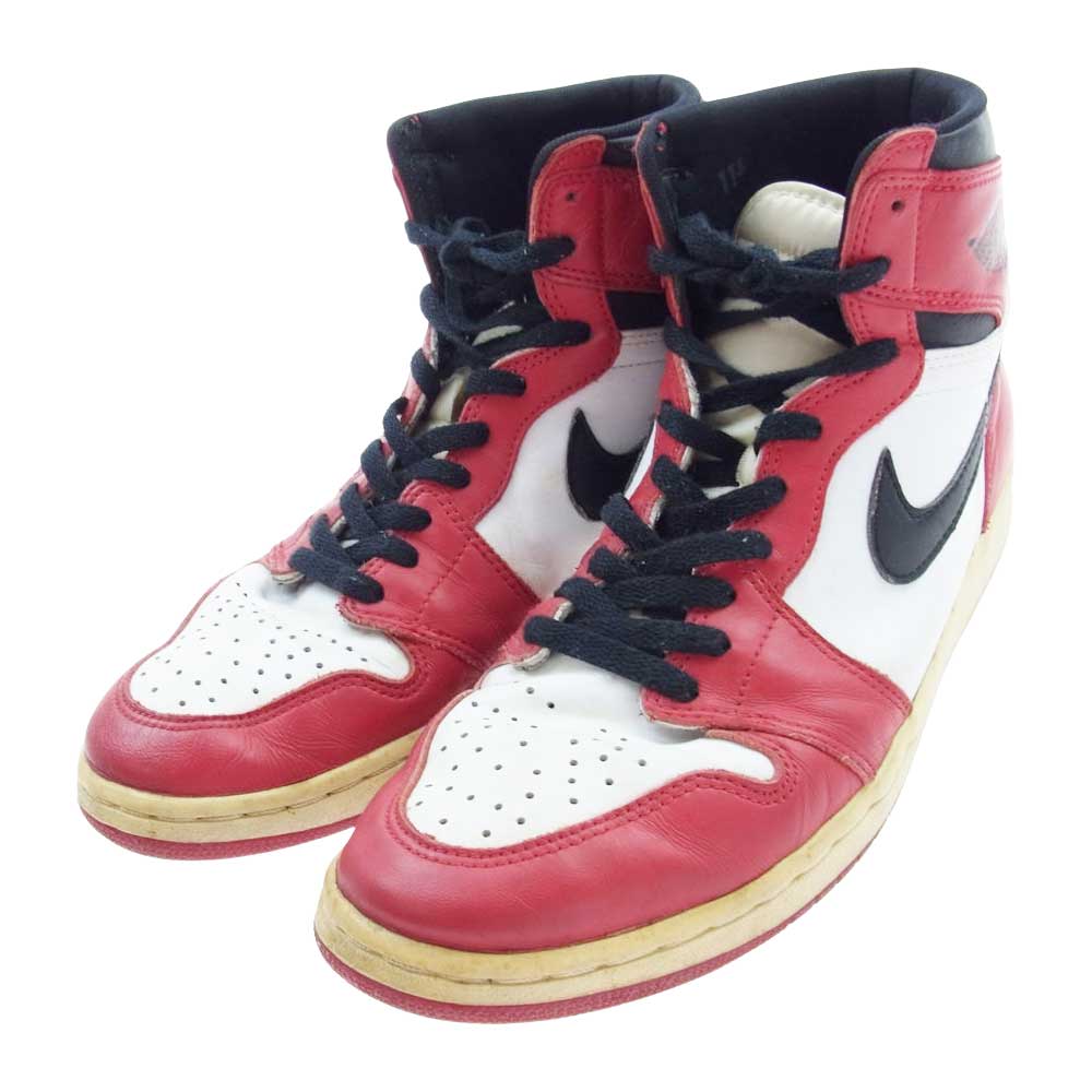 NIKE AIR JORDAN ナイキ ジョーダン 130207-101 1994年復刻 AIR JORDAN 1 HIGH CHICAGO エアジョーダン1 ハイ シカゴ ハイカット スニーカー ヴィンテージ  レッド系 29.5cm【中古】