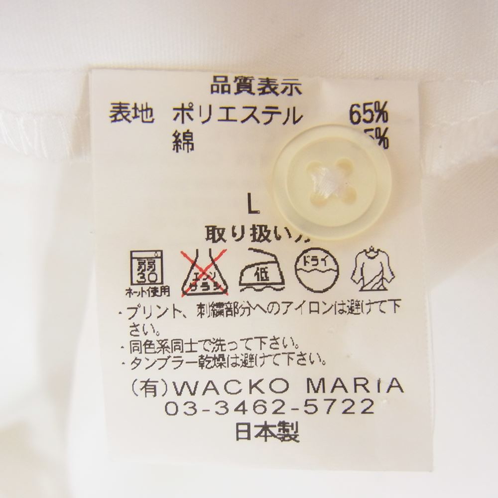 WACKO MARIA ワコマリア バック 刺繍 ワッペン付 ボーリング 半袖 シャツ ピンク ホワイト系 L【中古】
