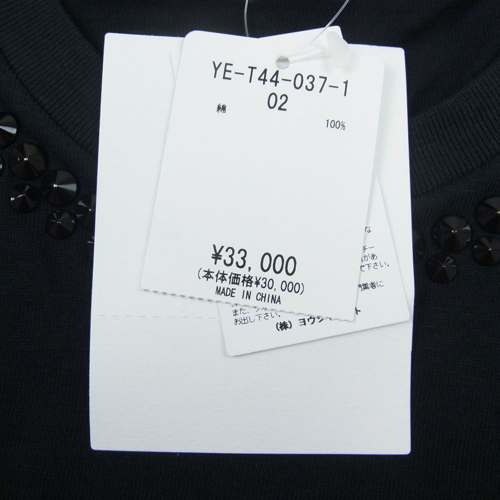 Y's Yohji Yamamoto ワイズ ヨウジヤマモト YE-T44-037-1 STUDDED T SHIRT Tシャツ スタッズ ブラック ブラック系 2【極上美品】【中古】