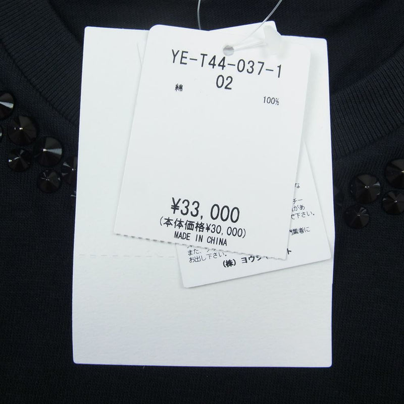 Y's Yohji Yamamoto ワイズ ヨウジヤマモト YE-T44-037-1 STUDDED T SHIRT Tシャツ スタッズ ブラック ブラック系 2【極上美品】【中古】