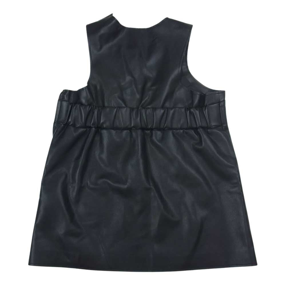 Sacai サカイ 23SS 23-06497 シンセティックレザー サイドジップ ビスチェ ベスト ブラック系 3【中古】 Sacai サカイ 23SS 23-06497 シンセティックレザー サイドジップ