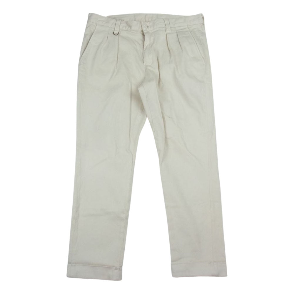SOPHNET. ソフネット SOPH-150086 2TUCK ANKLE CUT PANT 2タック アンクル カット パンツ ホワイト オフホワイト系 L【中古】