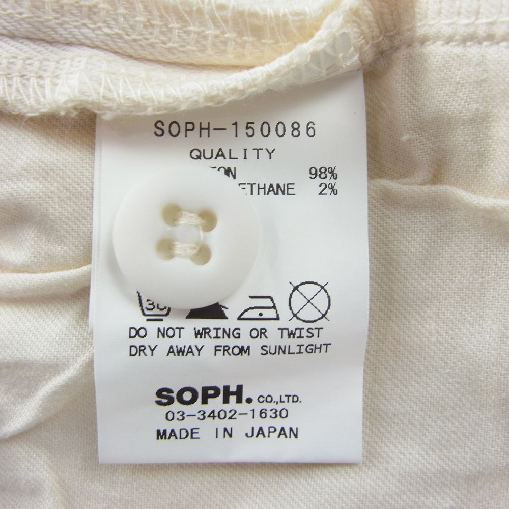 SOPHNET. ソフネット SOPH-150086 2TUCK ANKLE CUT PANT 2タック アンクル カット パンツ ホワイト オフホワイト系 L【中古】