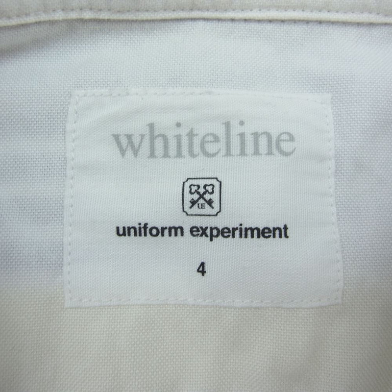 uniform experiment ユニフォームエクスペリメント UE-130053 ボタンダウン バック ボーダー 切替 半袖 シャツ ホワイト系 4【中古】