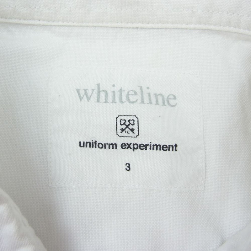 uniform experiment ユニフォームエクスペリメント UE-140083 × WHITE LINE ホワイトライン ボタンダウン 半袖 シャツ ホワイト系 3【中古】