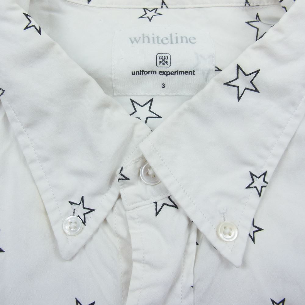 uniform experiment ユニフォームエクスペリメント 15SS UE-150083 S/S STAR B.D SHIRT スター ボタンダウン 半袖 シャツ ホワイト系 3【中古】