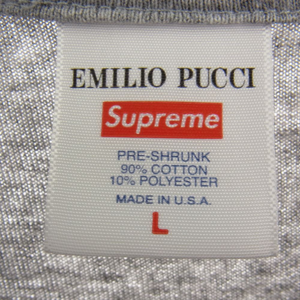 Supreme シュプリーム 21SS EMILIOPUCCI  Box Logo エミリオプッチ ボックスロゴ 半袖 Tシャツ グレー系 L【中古】