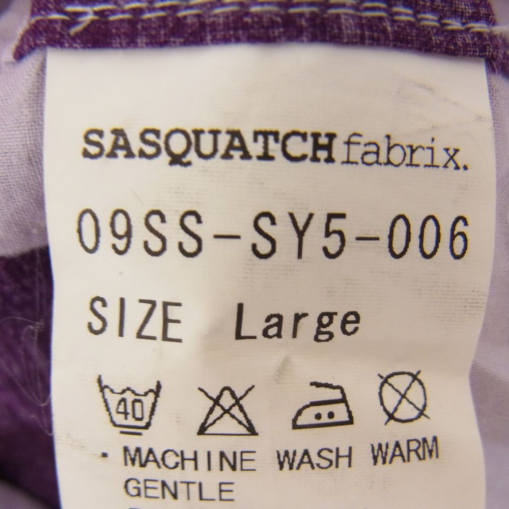 SASQUATCHfabrix. サスクワァッチファブリックス ポルカドット柄 半袖 ボタンダウン シャツ パープル系 L【中古】