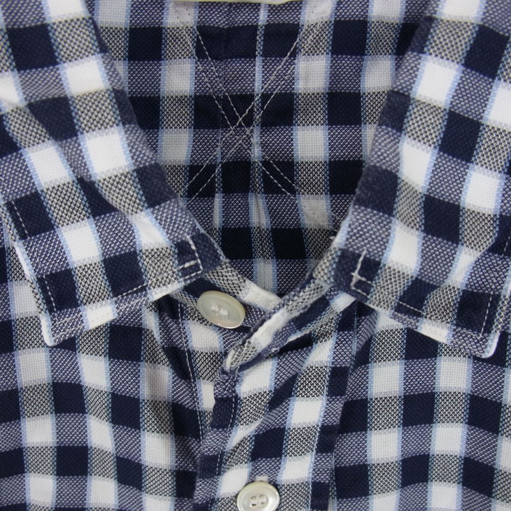 JUNYA WATANABE COMME des GARCONS MAN ジュンヤワタナベコムデギャルソンマン 15SS WO-B037 ヨーク切替 コットン チェック 半袖 シャツ ネイビー系 M【中古】