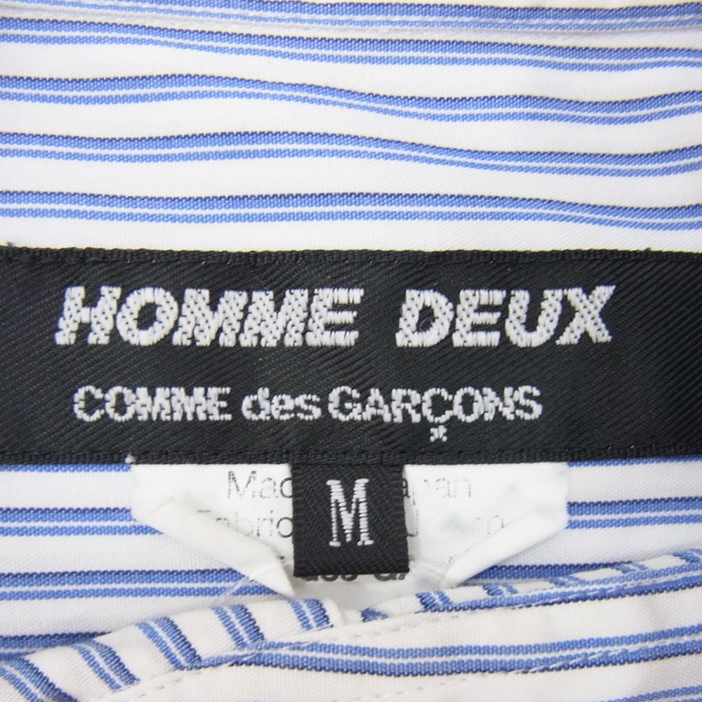 COMME des GARCONS HOMME DEUX コムデギャルソンオムドゥ DK-B052 袖ポケットリーフ切替 半袖 シャツ ブルー系 M【中古】