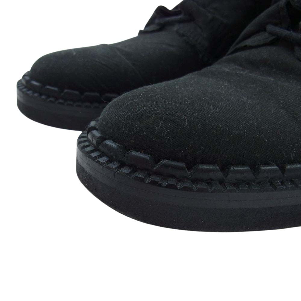 Yohji Yamamoto ヨウジヤマモト FEMME 17AW ロゴペイント 立体ギャザー バックジップ レースアップ ブーツ モスグリーン系【中古】