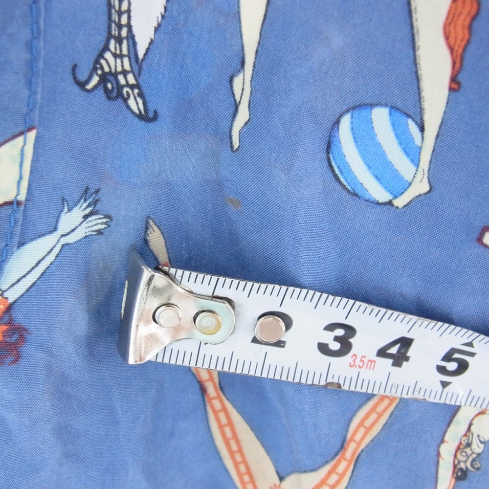 Supreme シュプリーム 18SS Alphabet Silk Shirt アルファベット シルク 半袖 シャツ ライトブルー系 L【中古】