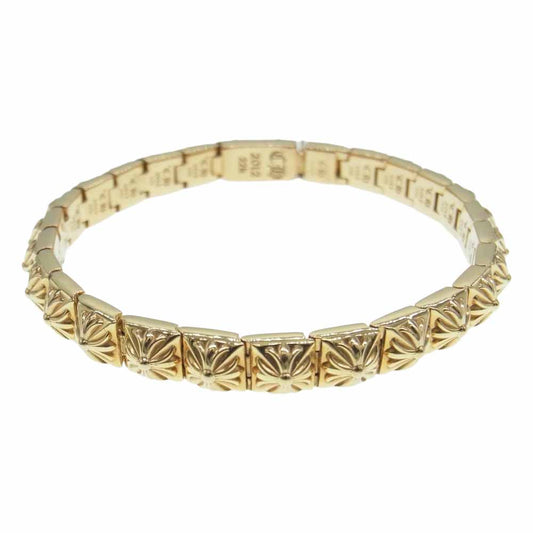 CHROME HEARTS クロムハーツ（原本有） 22K PYRAMID PLS 1/4 24L プラス ピラミッド ブレスレット 24リンク ゴールド系【中古】