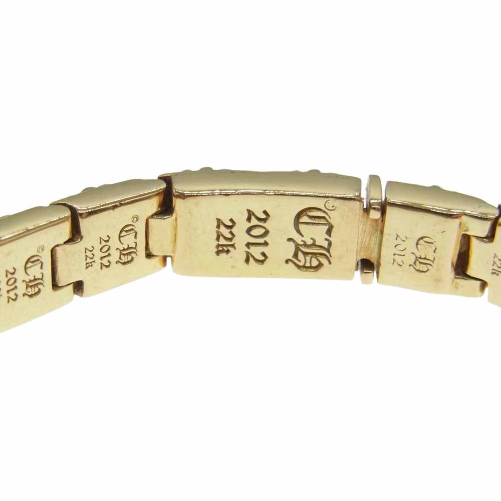 CHROME HEARTS クロムハーツ（原本有） 22K PYRAMID PLS 1/4 24L プラス ピラミッド ブレスレット 24リンク ゴールド系【中古】