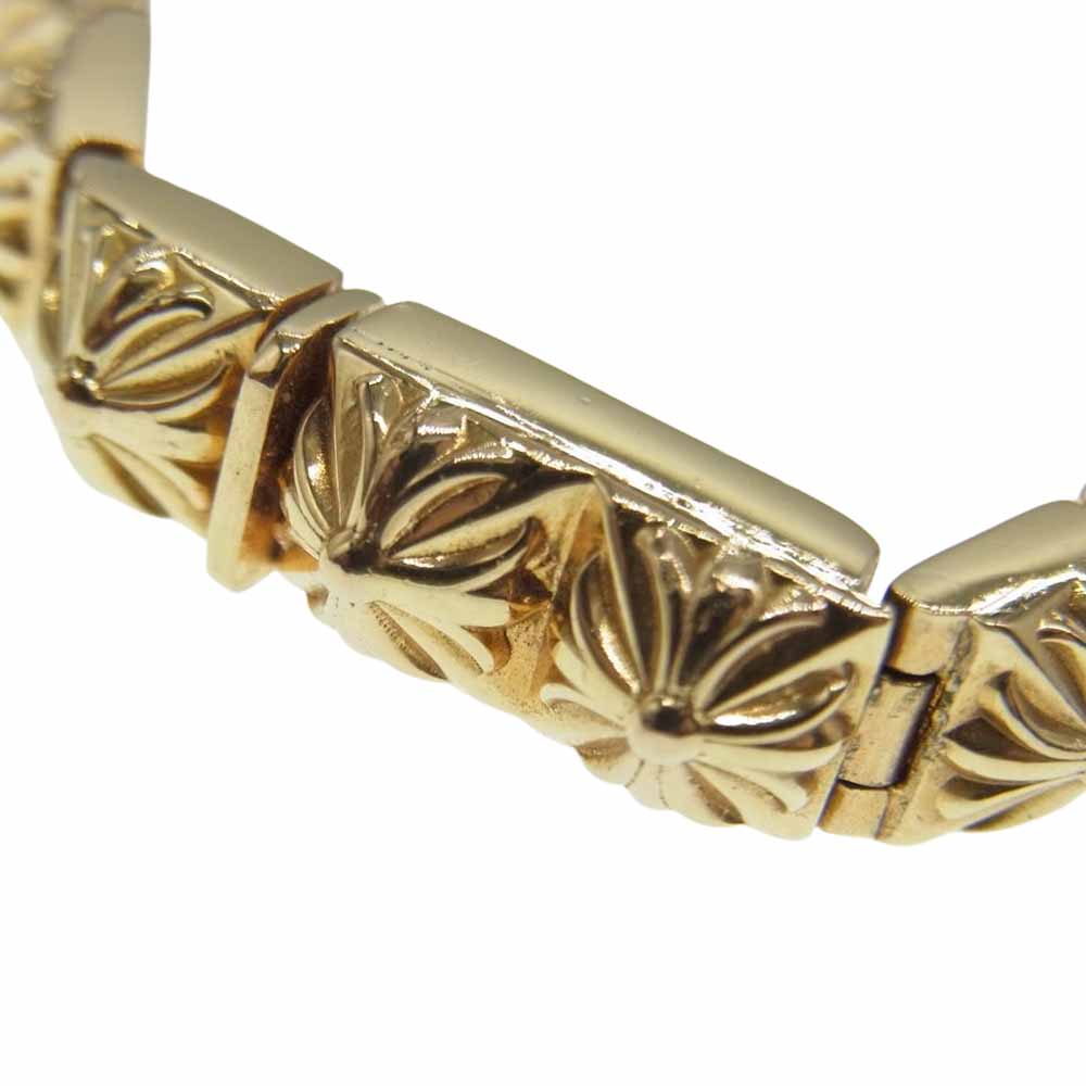 CHROME HEARTS クロムハーツ（原本有） 22K PYRAMID PLS 1/4 24L プラス ピラミッド ブレスレット 24リンク ゴールド系【中古】