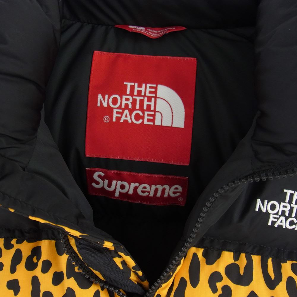 Supreme シュプリーム 11AW ND19100 × THE NORTH FACE ノースフェイス Nuptse Down Jacket Leopard  ヌプシ レオパード ダウン ジャケット ブラック系 イエロー系 S【中古】