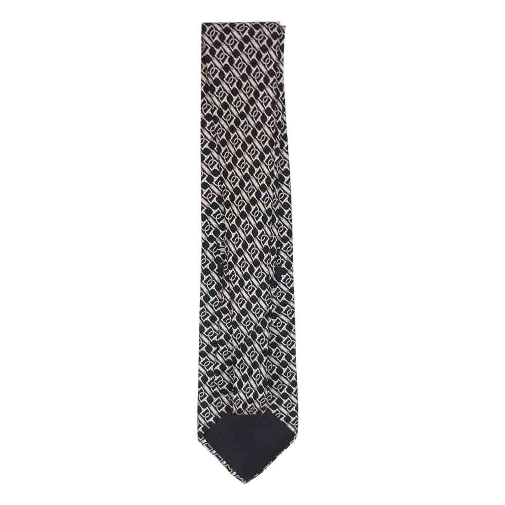 GUCCI グッチ シルク 100% 総柄 ネクタイ ブラック系【中古】