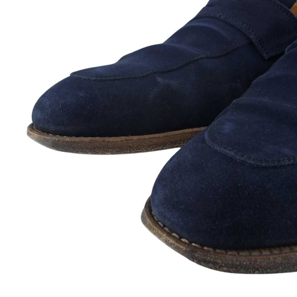 ペルフェット スエード コイン ローファー シューズ ネイビー系 8【中古】