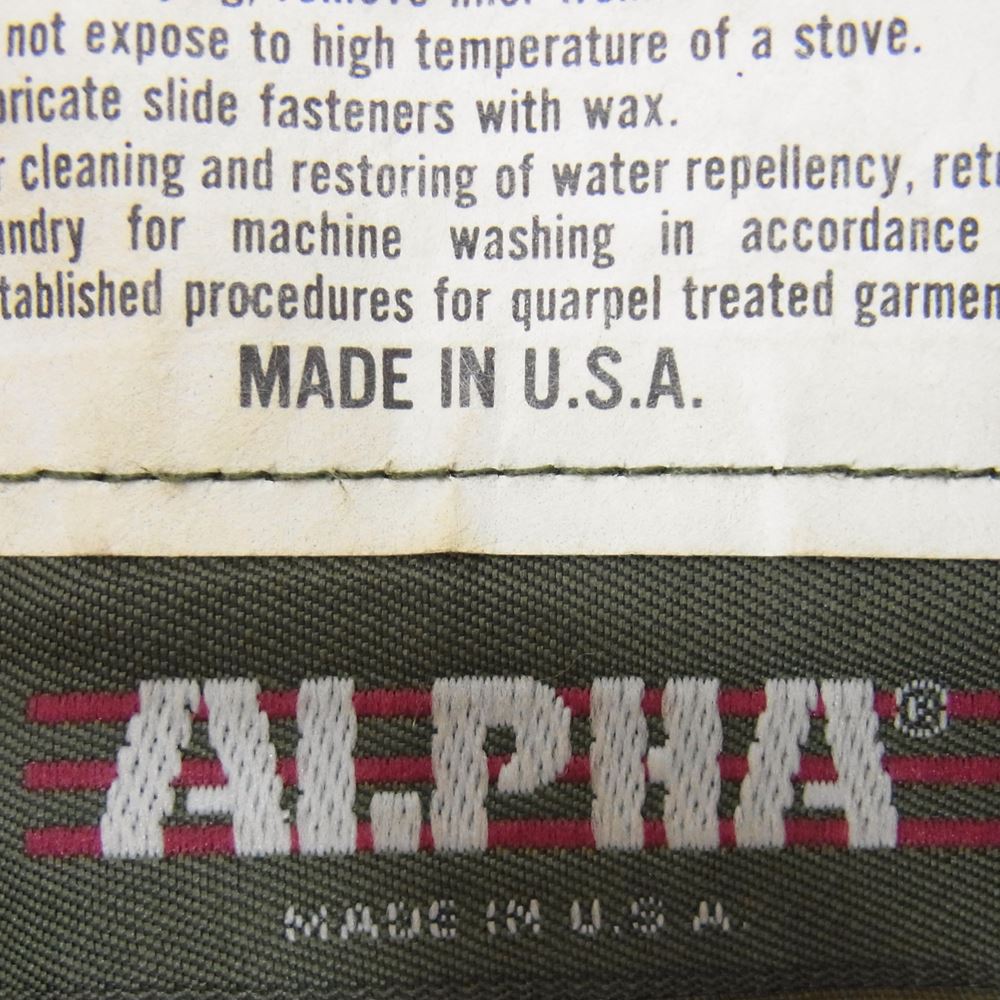 ALPHA アルファ 8415-01-099-7839 USA製 M-65 cold weater field coat フィールド ミリタリー ジャケット カーキ系 M【中古】