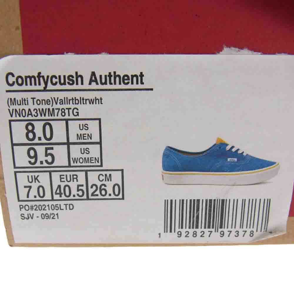 VANS バンズ VN0A3WM78TG RON HERMAN RHC ロンハーマン 別注 Comfycush Authentic コンフィクッシュ スニーカー ブルー系 イエロー系 26.0cm【新古品】【未使用】【中古】