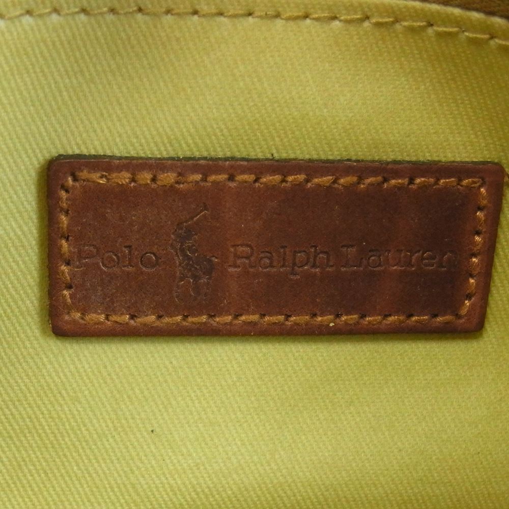POLO RALPH LAUREN ポロ・ラルフローレン チェック セカンドバッグ ダークグリーン系【中古】