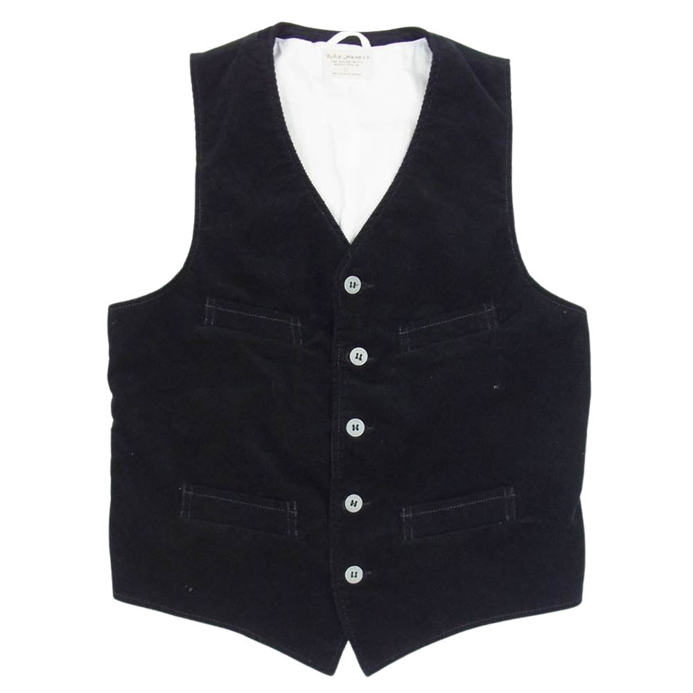 Nudie Jeans ヌーディージーンズ GUSTAV グスタフ CORD WAISTCOAT LION コーデュロイ ウェストコート ベスト  ブラック系 M【中古】