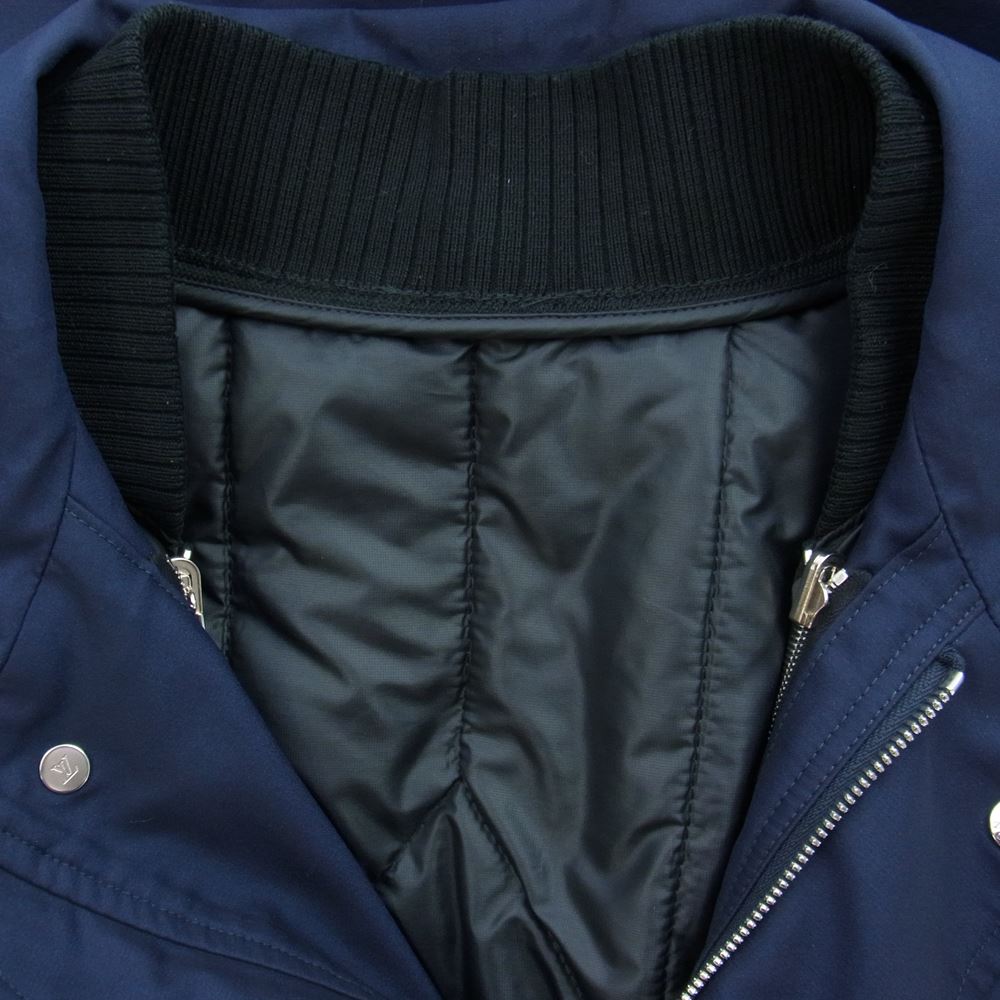 LOUIS VUITTON ルイ・ヴィトン サークルLVロゴ ライナー付 ジップアップ ブルゾン ジャケット ネイビー系 46【中古】