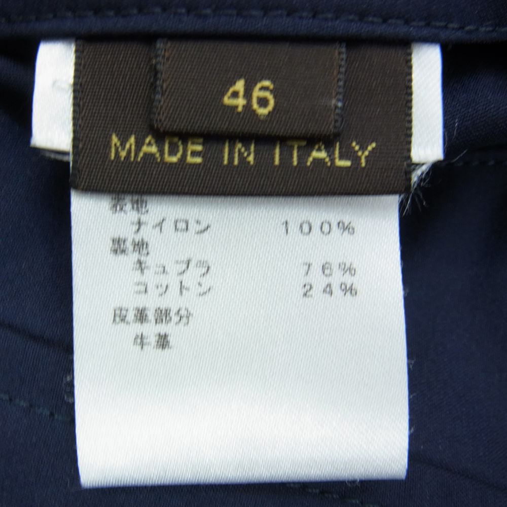 LOUIS VUITTON ルイ・ヴィトン サークルLVロゴ ライナー付 ジップアップ ブルゾン ジャケット ネイビー系 46【中古】