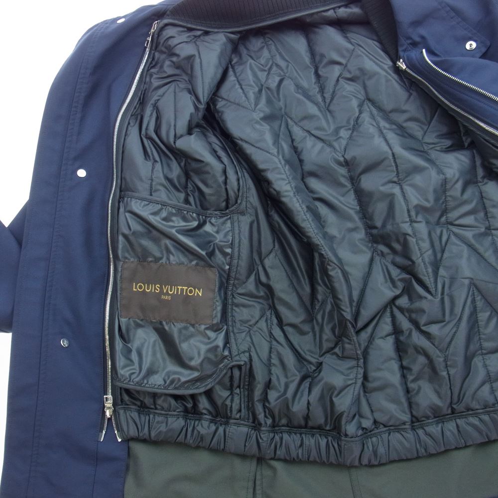 LOUIS VUITTON ルイ・ヴィトン サークルLVロゴ ライナー付 ジップアップ ブルゾン ジャケット ネイビー系 46【中古】