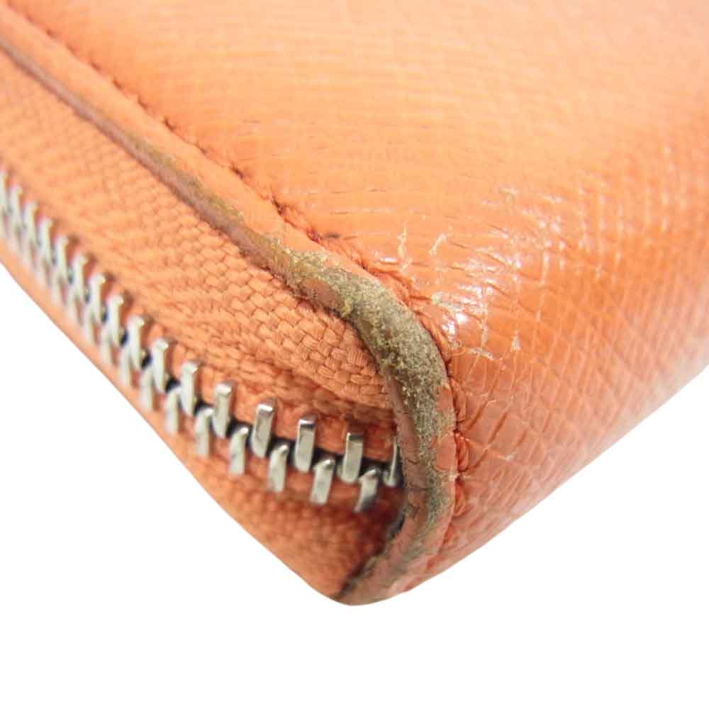 PELLE MORBIDA ペッレモルビダ PMO-BA302 PMO-BA302 Barca バルカ ジップ ウォレット オレンジ系【中古】