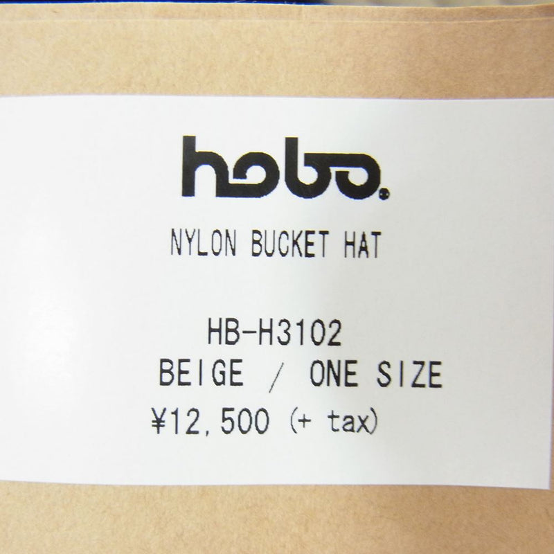 hobo ホーボー HB-H3102 NYLON BUCKET HAT ナイロン バケット ハット ベージュ系 ONE　SIZE【極上美品】【中古】