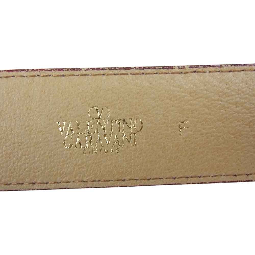 VALENTINO ヴァレンティノ オーバーバックル パテント レザー ベルト レッド系 F【中古】