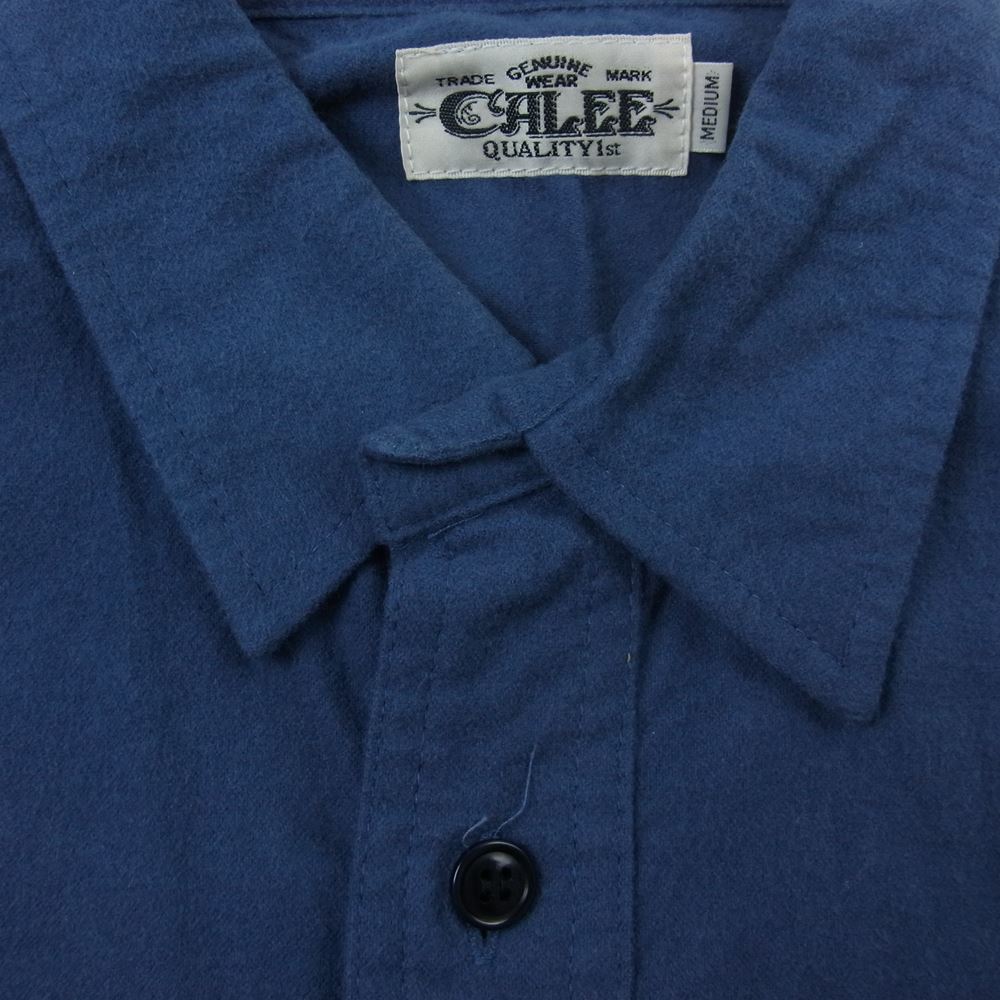 CALEE キャリー QUALITY1st コットン 長袖 シャツ ネイビー系 M【中古】