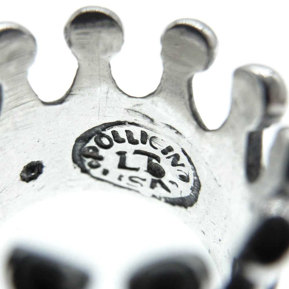 レザーズアンドトレジャーズ kings crown w/blackstone ring キング クラウン ブラックストーン リング シルバー系 8.5号～9号【中古】