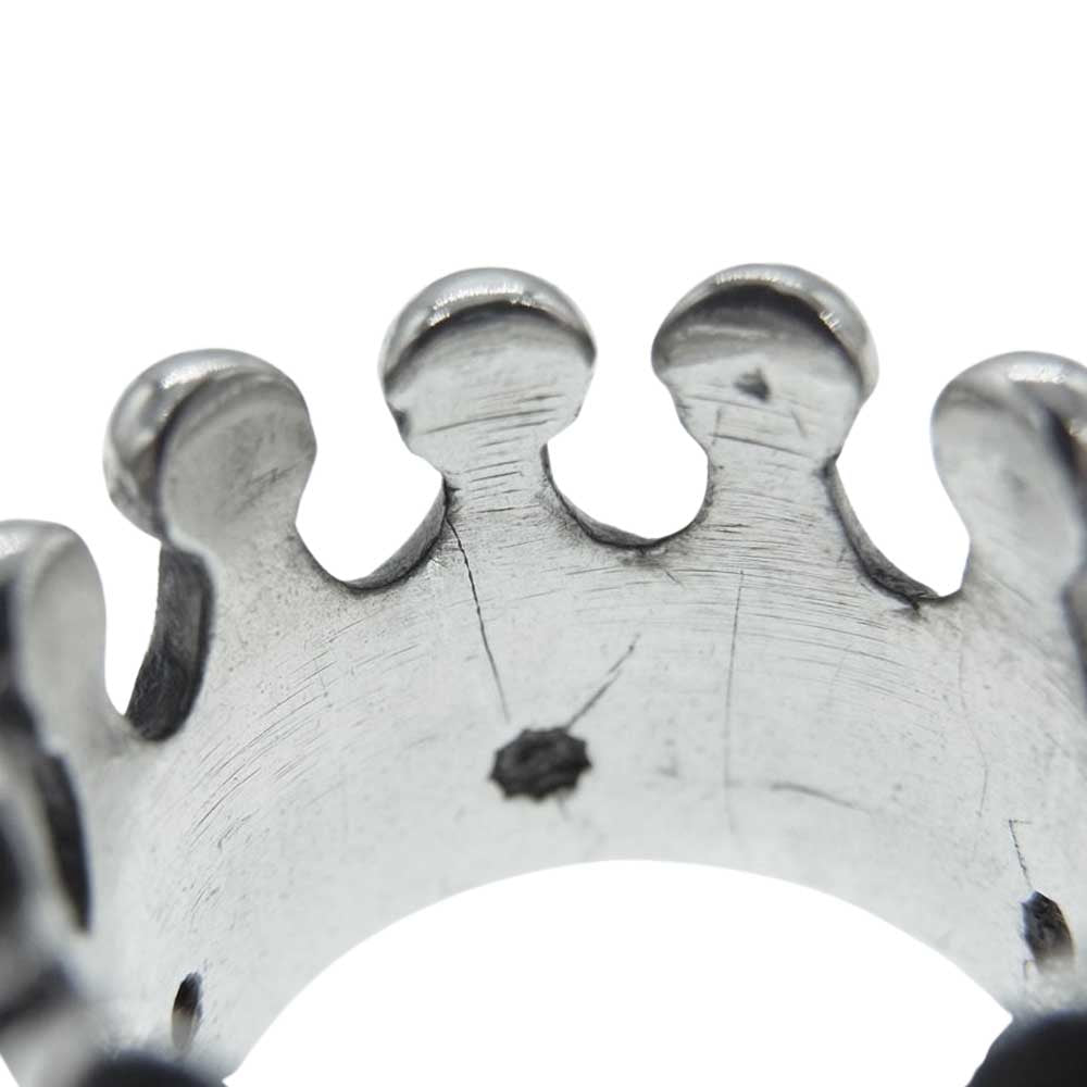 レザーズアンドトレジャーズ kings crown w/blackstone ring キング クラウン ブラックストーン リング シルバー系 8.5号～9号【中古】