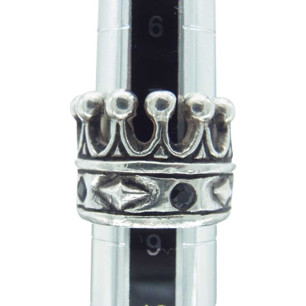 レザーズアンドトレジャーズ kings crown w/blackstone ring キング クラウン ブラックストーン リング シルバー系 8.5号～9号【中古】